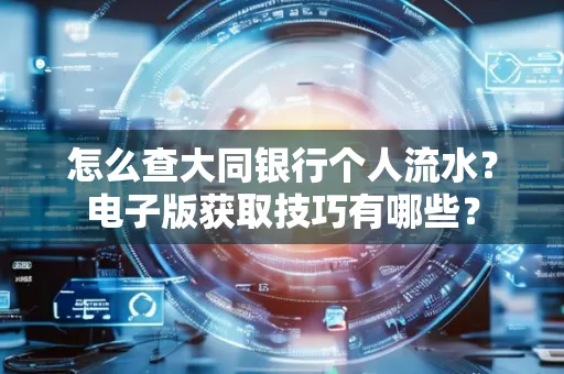 怎么查大同银行个人流水?电子版获取技巧有哪些?
